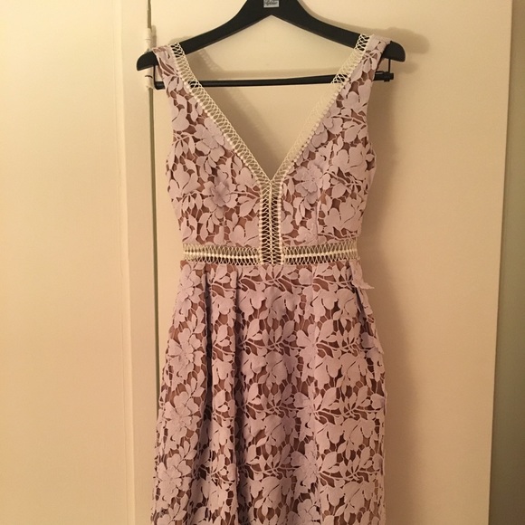 Self-Portrait Dresses & Skirts - Self-Portrait Lilac Lace Midi Dress
